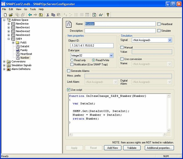 Screenshot for SAEAUT SNMP OPC Server Enhanced 3.02.0.0